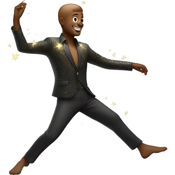 Dancing man with sparkles emoji