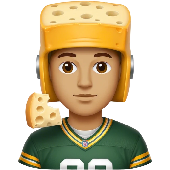 Packers fan with a cheesehead on emoji