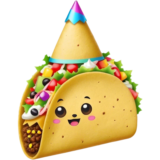 Taco wearing a birthday hat  emoji