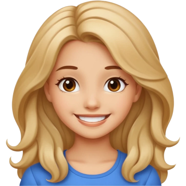 A cute girl with a beautiful smile and beautiful hair  emoji