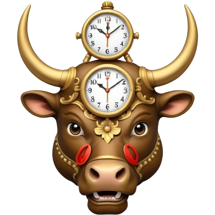 bull With clock on head emoji