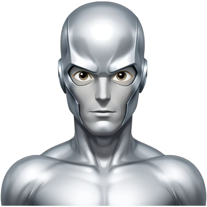 create a silver surfer character from marvel comics with sigma face emoji