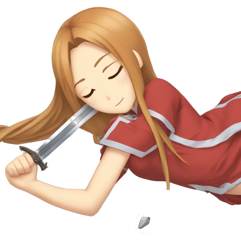 laying down sleeping full body Asuna anime sword art online short skirt emoji