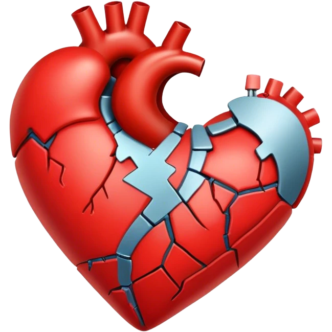 red heart that’s broken buts stitches that’s trying to piece it back together  emoji