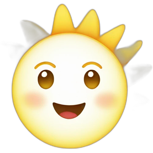 a smiling sun on a rainbow background emoji