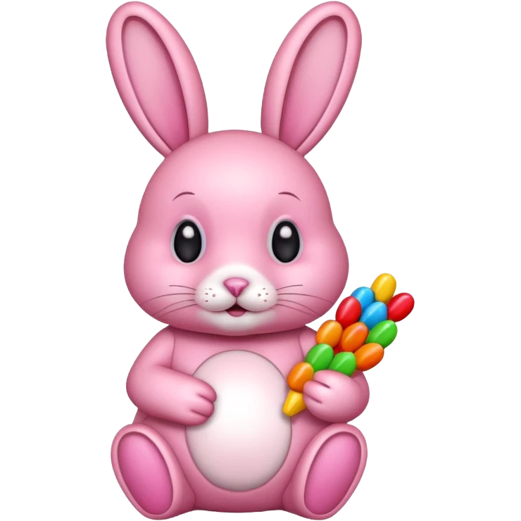 pink rabbit with candies emoji