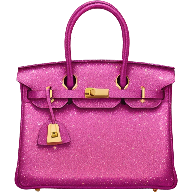 pink glitter Hermes birkin bag emoji