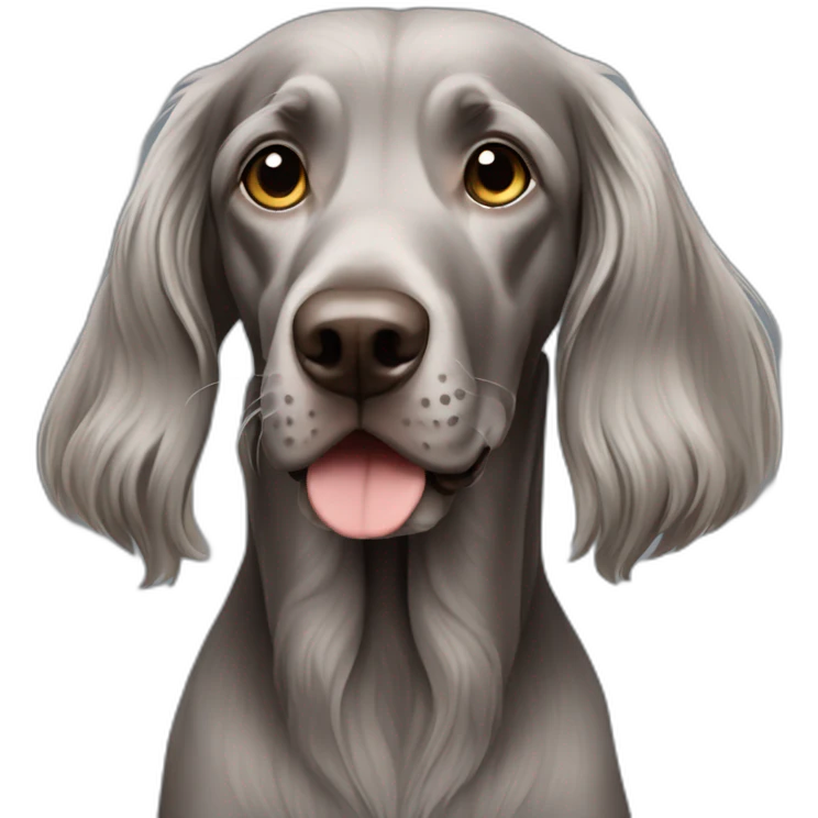 longhair weimaraner all body emoji