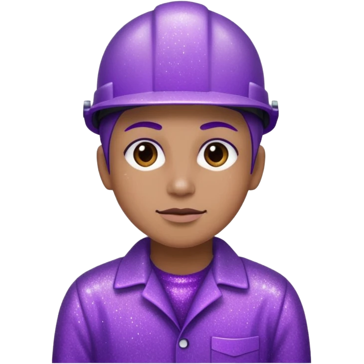 industrial worker wearing glitter purple glittery clothes emoji