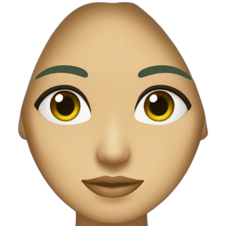 Mujer morena guapa melena corta ojos verdes emoji
