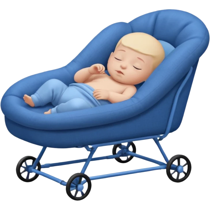 Sleeping like a baby in small sleeping chair and that chair have small wheels emoji