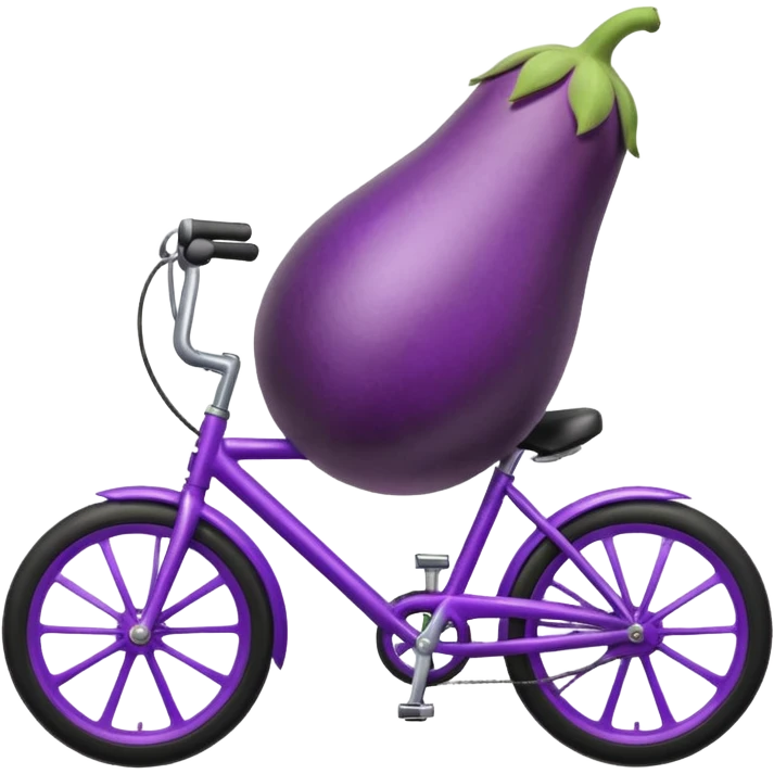 eggplant riding on a bike emoji