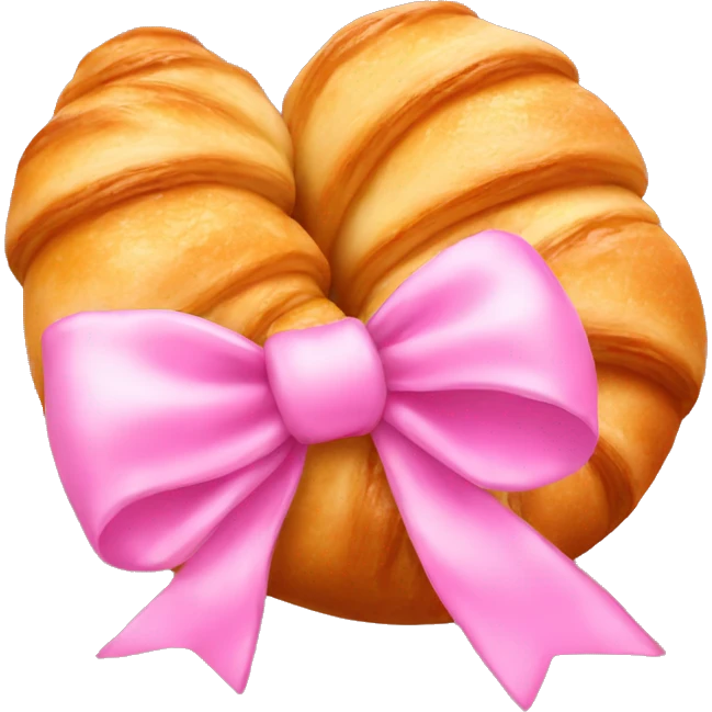pink bow croissant emoji