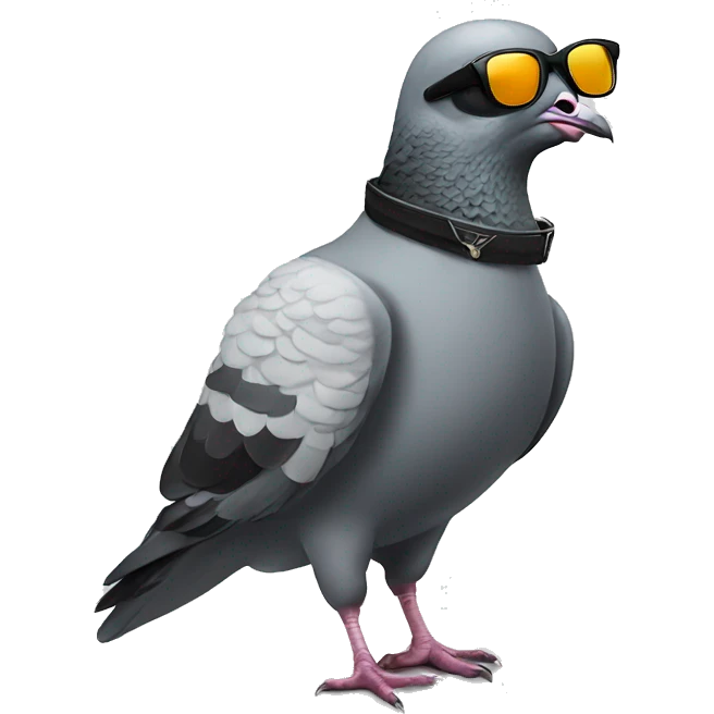 Cool pigeon with sunglasses and cigarret emoji