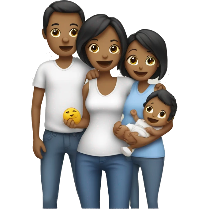 Family of 3 - mum - mum - baby boy emoji
