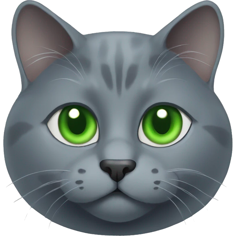 russian blue cat sitting green eyes  emoji