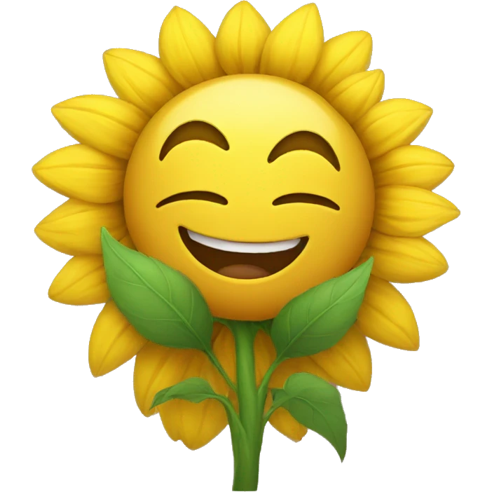 Hugging sunflower emoji