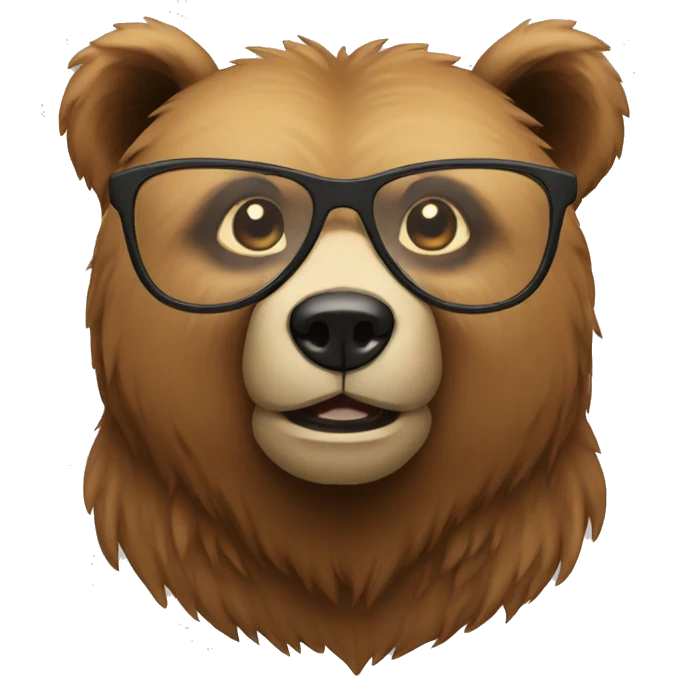  A bear with specs emoji