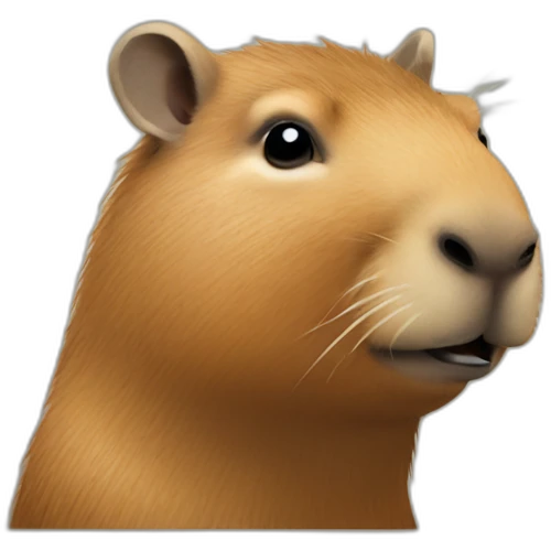 sophisticated capybara looking left emoji