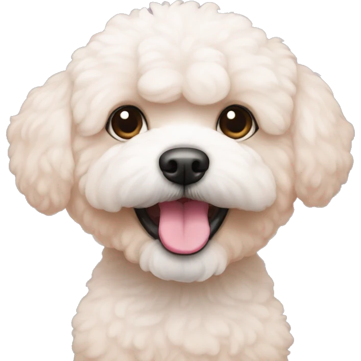 Apricot bichon with pink nose emoji