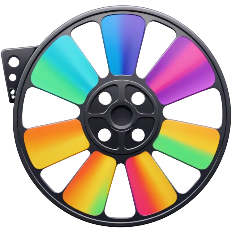 Psychedelic colored movie reel emoji