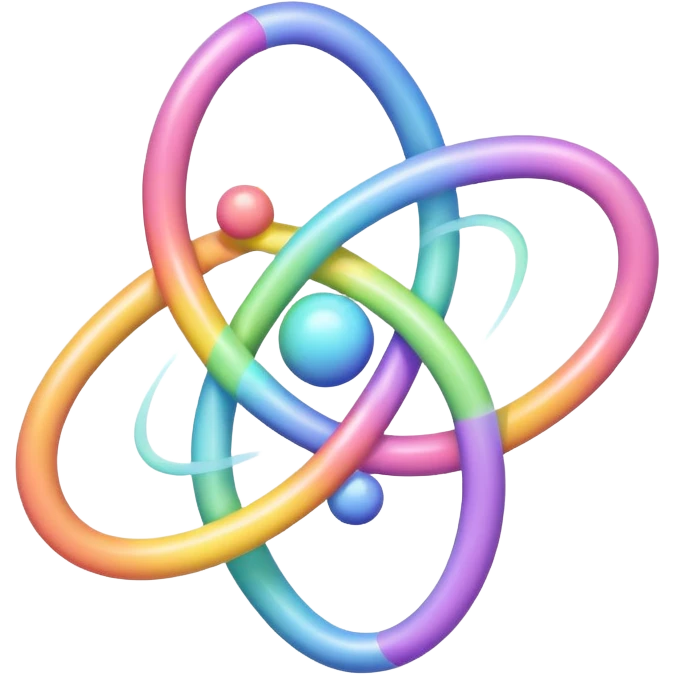 Pastel rainbow atom emoji