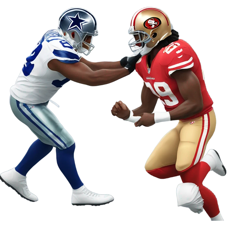 49ers player fighting cowboys player emoji