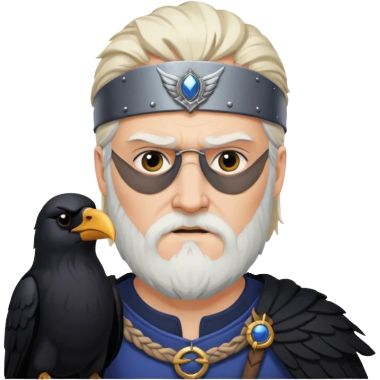 norse god odin with one eyepatch on his left eye and raven on his shoulder emoji