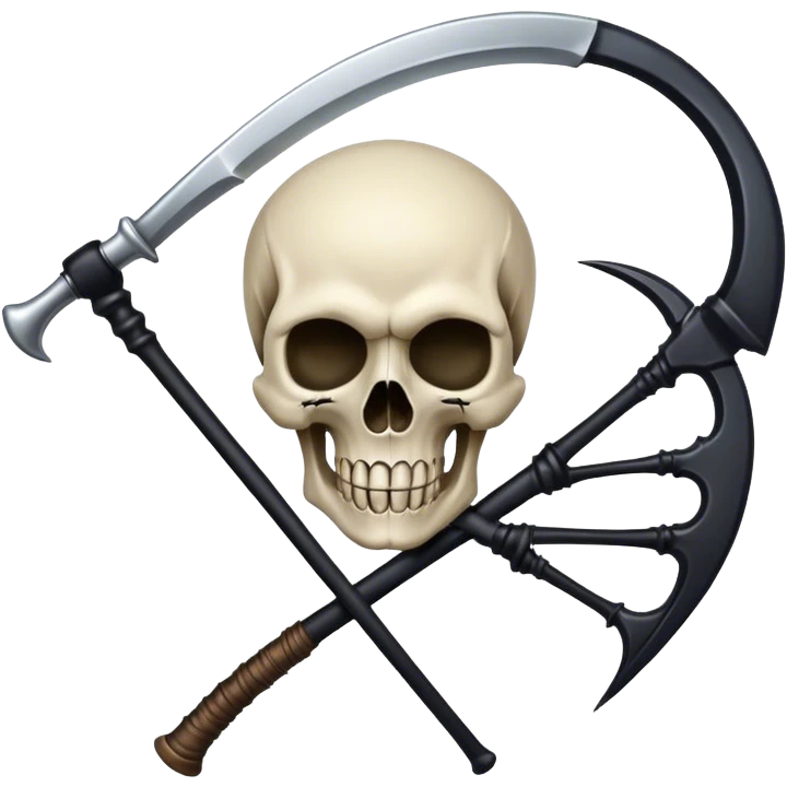 emblem of death with skull and scythe emoji