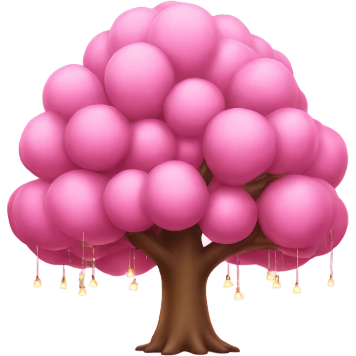 Large pink tree with hanging lights  emoji