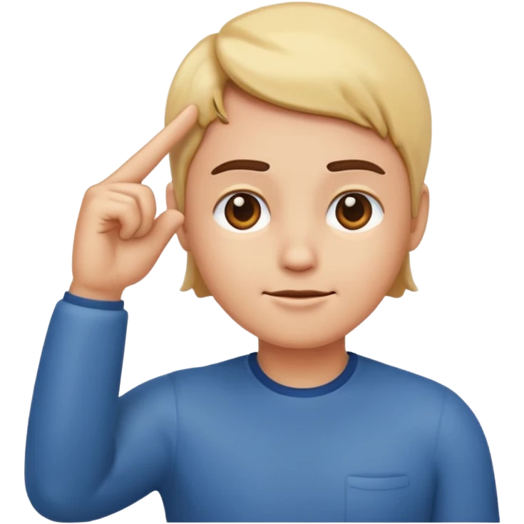 Can you create simple emoji 🤫 similir to this one but finger on the head and loking confident relax focused and concentrated like marcus rashford celebration emoji