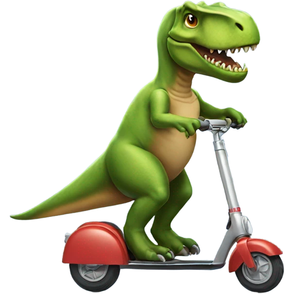 Trex riding a scooter emoji