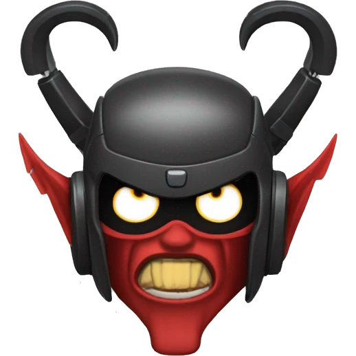 demonio con cascos y micrófono  emoji