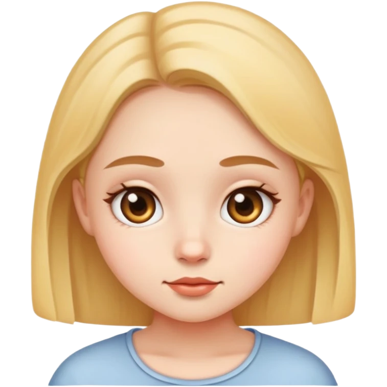 girl with narrow small eyes and big round face emoji