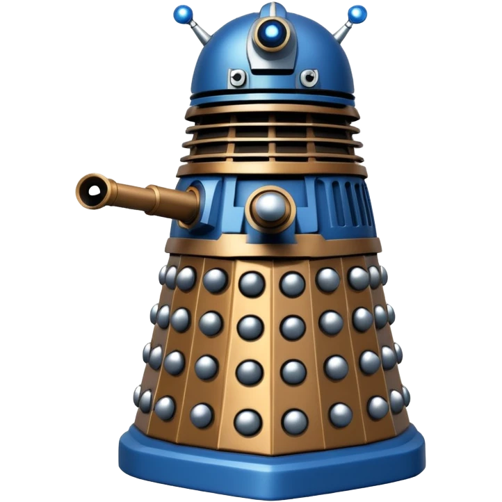dalek silver, blue and bronze emoji