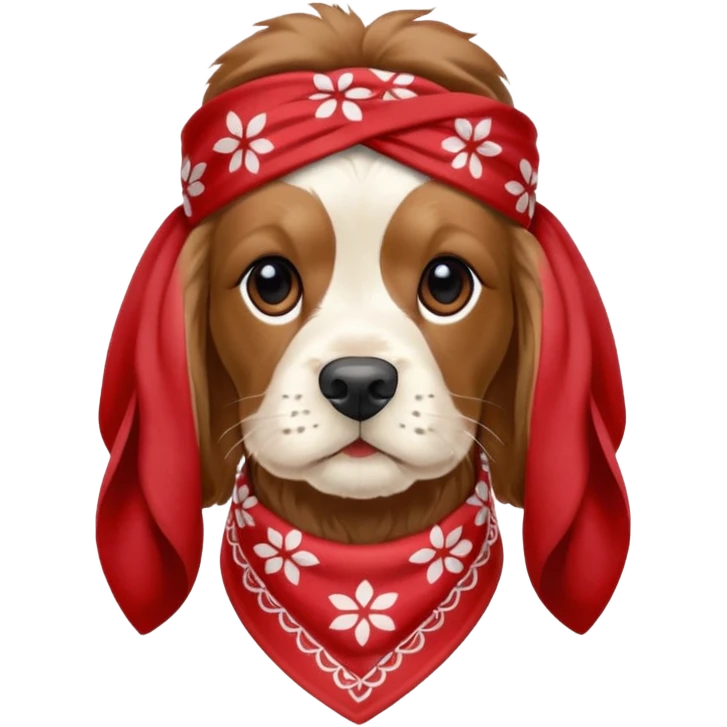 Собака породы черно-белый русский кокер спаниель в бандане Grow Street emoji