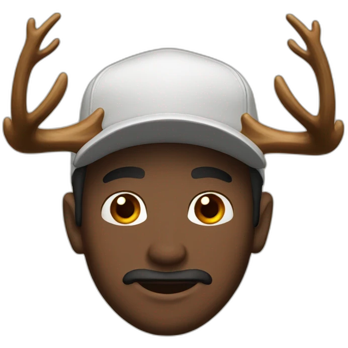 Man Cap brown eyes with Moose antlers emoji