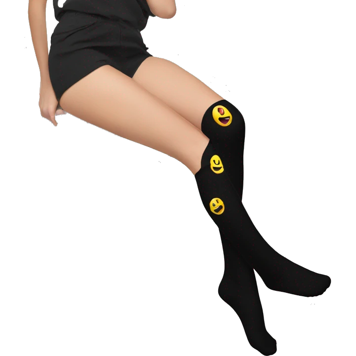  Plain Black over knee socks emoji