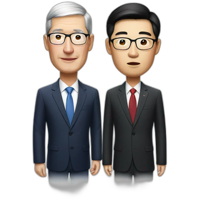 tim cook with korea president  emoji