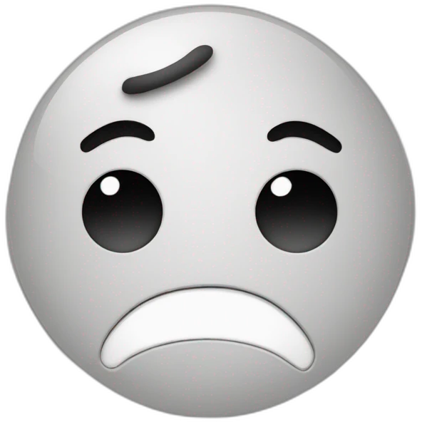smiley triste qui verse une larme en noir et blanc emoji