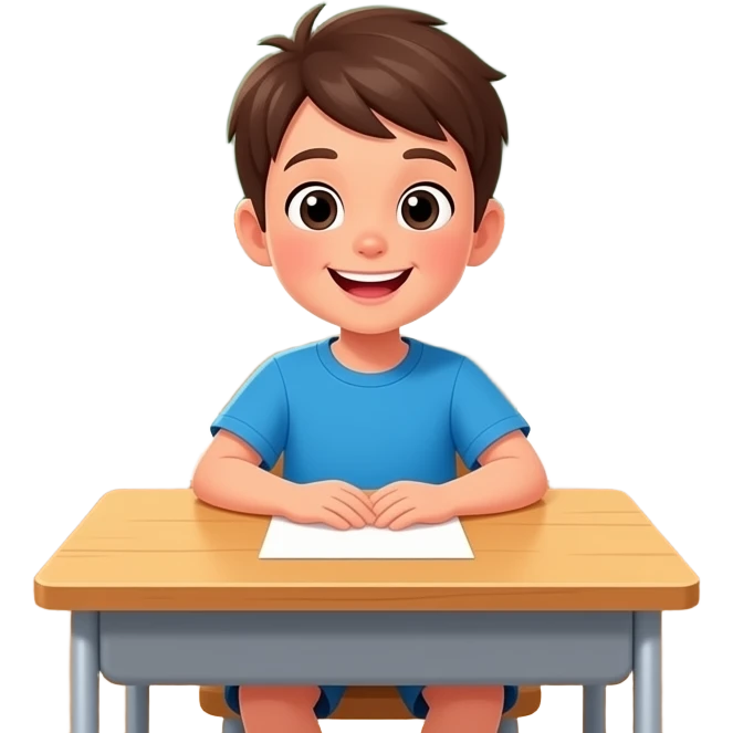 young kid in classroom environment emoji