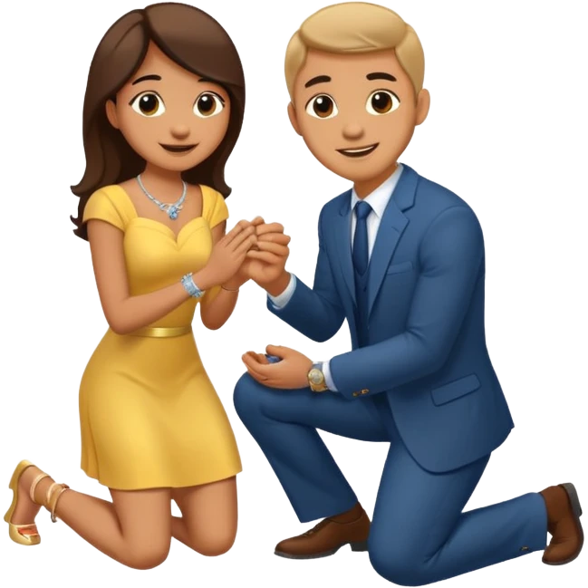 man kneeling and asking for marriage emoji