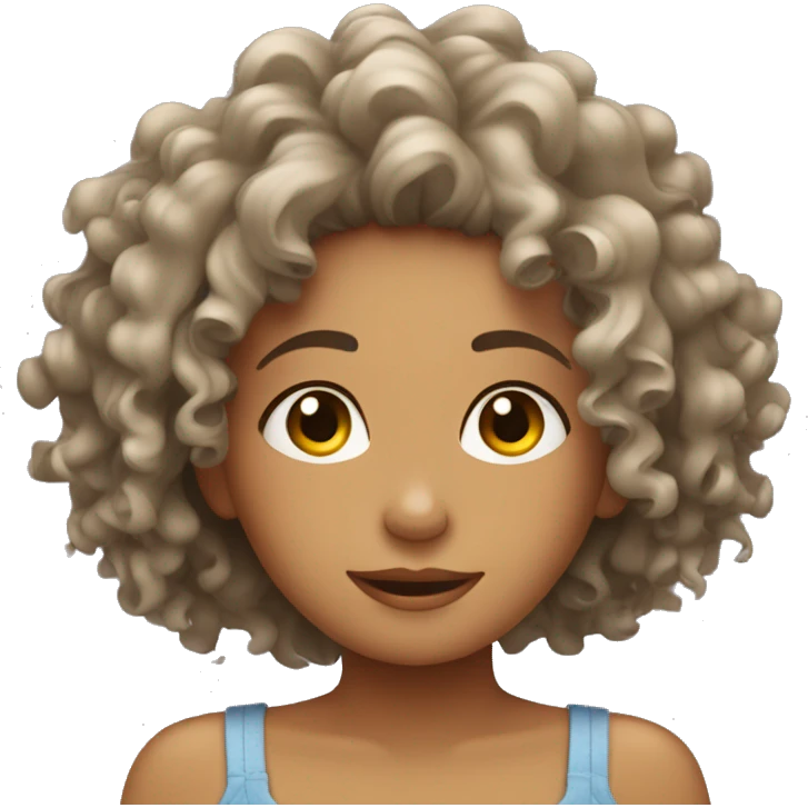 Curly girl washing her hair emoji