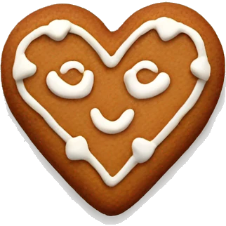 Heart shaped gingerbread Brown cookie emoji