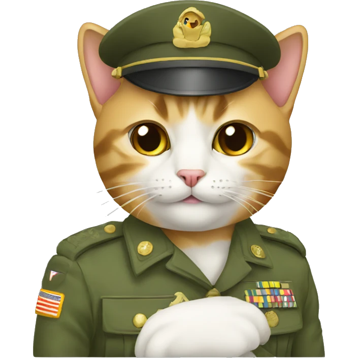 cat in army uniform emoji