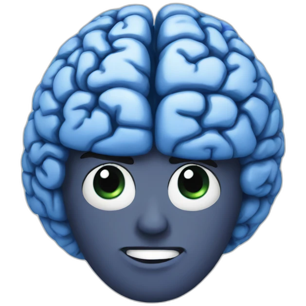 Blue brain emoji