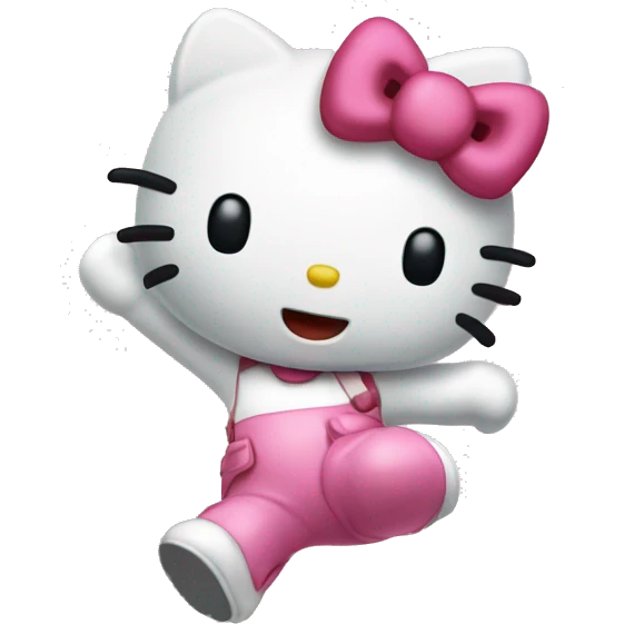 hello kitty jumping off sky scrapper emoji