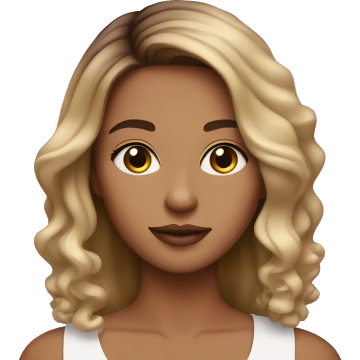 woman with balayage hair hazel eyes  emoji