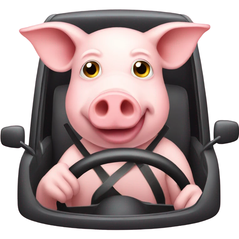 Pig driving a car emoji