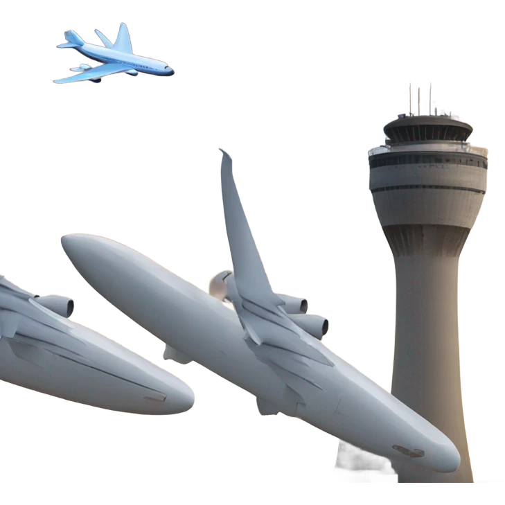 planes near a tower emoji